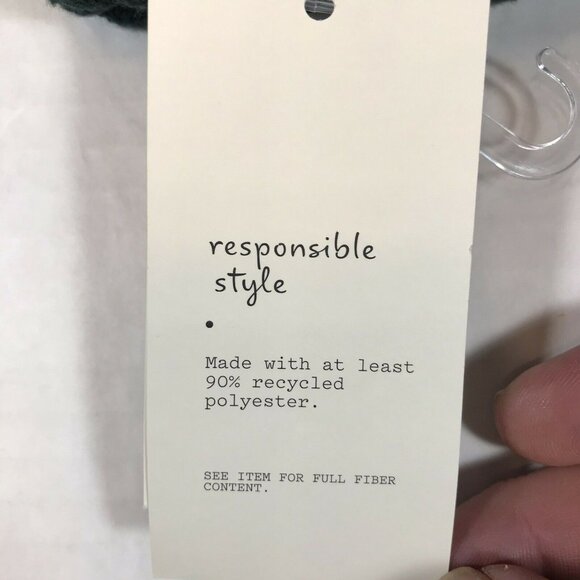 A New Day Womens One Size Mittens Convertible Fingerless Knit Green New - Picture 6 of 12